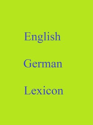 cover image of English German Lexicon